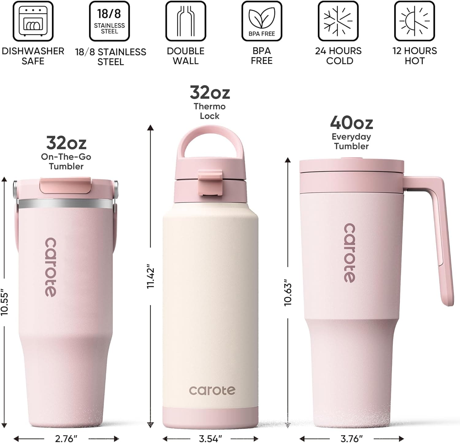 CAROTE 3-Pack  Water Bottles thumbnail 2